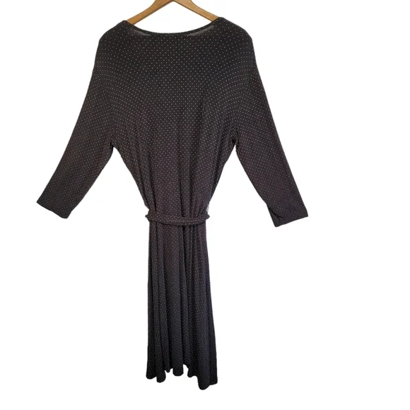 Chico's Travelers Black Polka Dot Wrap Style Dress Size 3 - Picture 2 of 16